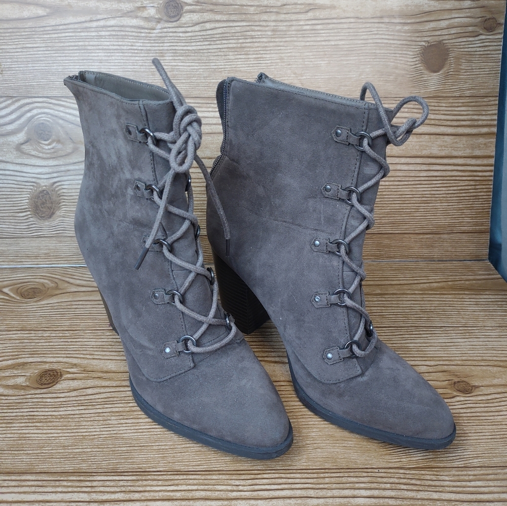 Women's Brown Lace-Up Suede Ankle Boots